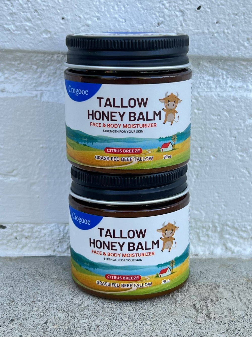 Tallow Honey Balm Citrus Breeze Set of 2 Crogooe Brand 4oz